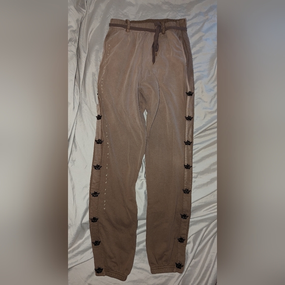 Boys Lie Wish Away Mocha Snap Pant/Sweatpants Brown Small New - Picture 2 of 7